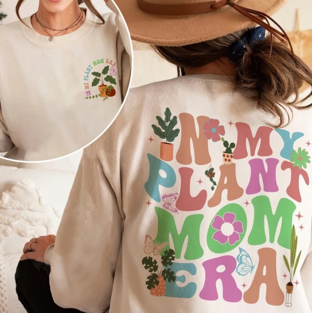 In My Plant Mom Era Sweatshirt, Plant Lover Shirt, Plant Mom Crewneck Tees, Gard